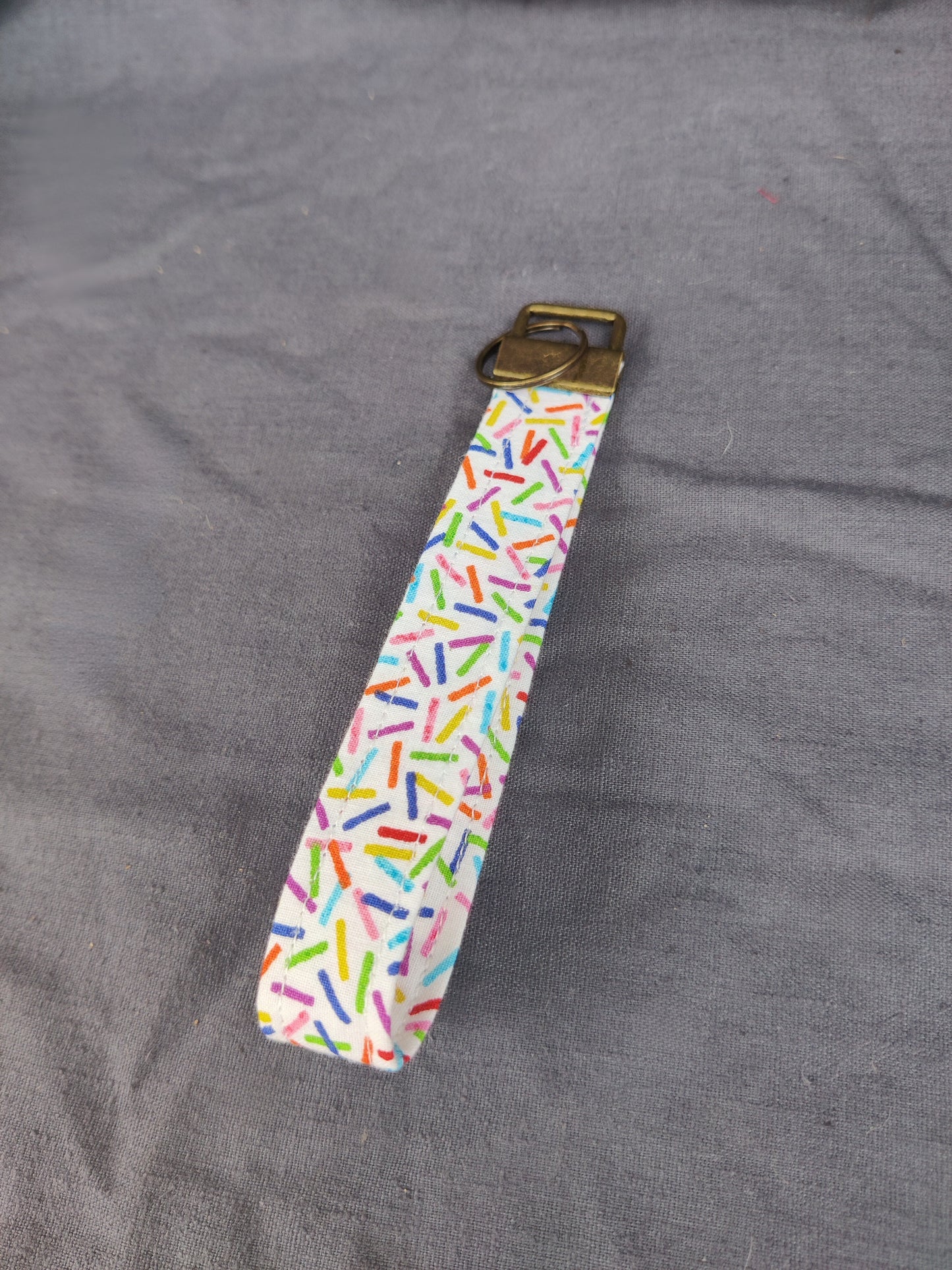 Rainbow sprinkles keychain